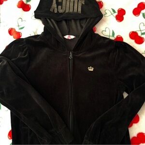 Juicy Couture Black Velour Zip Hoodie